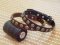 Gorgeous Wide Leather Dog Collar with Dotted Circles