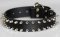Leather spiked dog colla r- 2 Rows of spikes-collar