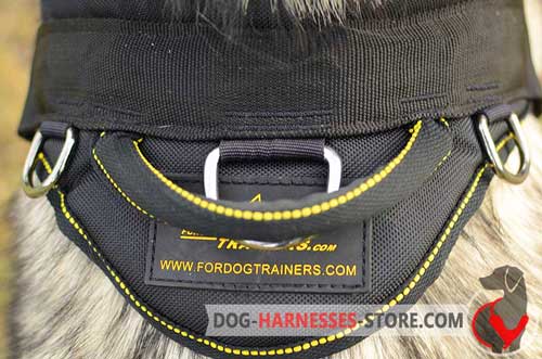 Nylon Dog Harness with 3 Massive Nickel Covered D-Rings