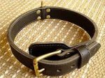 Two ply leather agitation dog collar-C33NH