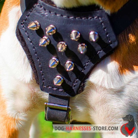 Boxer Spiked Leather Dog Harness for Puppy