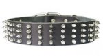2 inch Wide Leather Spiked Dog Collar