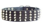 Wide Studded Leather Dog Collar-2'' wide for every day walking