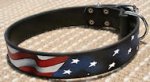 American Flag Dog Collar for Dog - Leather USA Collar