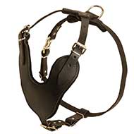 Padded Dog Pulling Harness - Leather Dog Harness H8