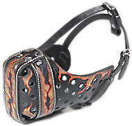 Hand painted by our artists leather Muzzle "Dondi" Plus - FLAMES