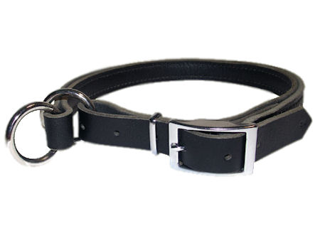 Adjustable Leather Slip Collar with solid NICKEL hardware  for all dogs