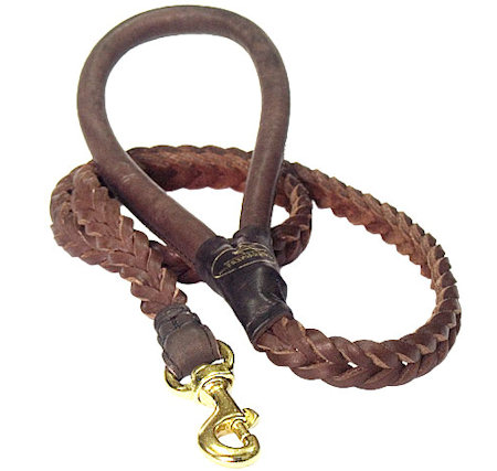 Braided Leather Dog Leash 4 foot-Braided Lead every day walking dogs