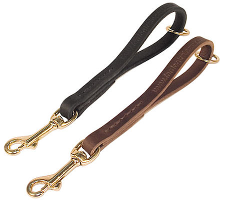 Leather Snap Tab 10 inch LEASH for ALL BREED