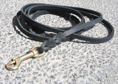 Soft Premium Leather Leash with Braided Ends 3/8 inch wide dogs
