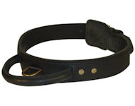 2 ply leather agitation dog collar with handle-custom dog collar