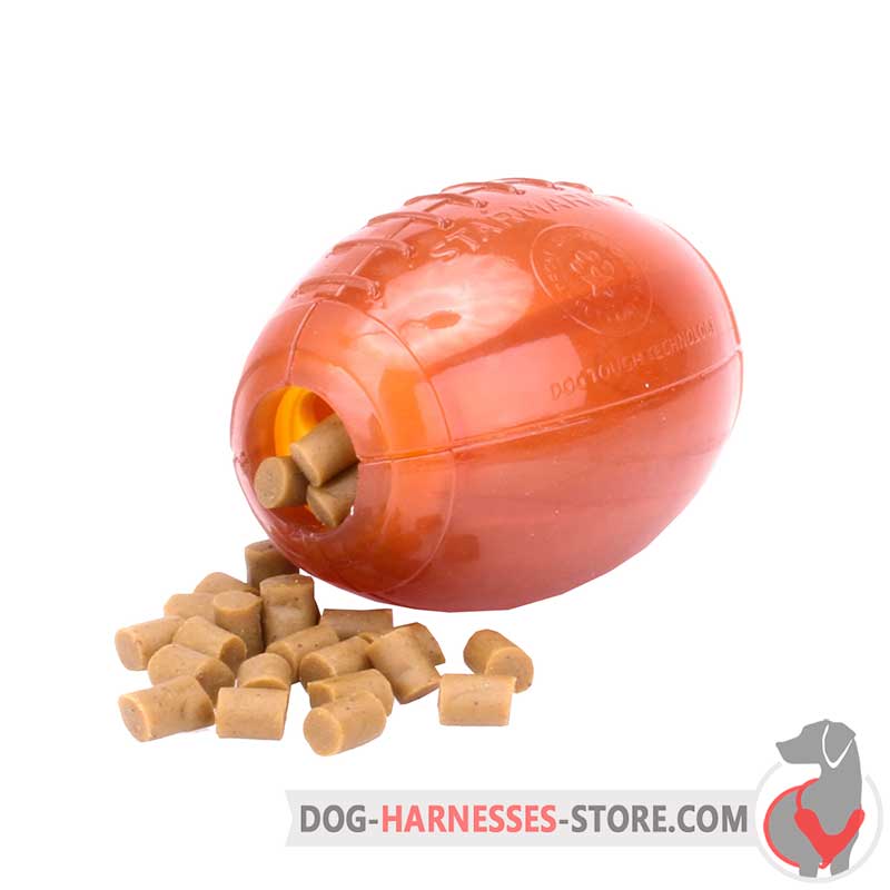 Chewing Rubber Dog Toy / Treat Dispensing Rugby Ball Large [TT45#1092 Treat  Dispensing Football large] : Custom dog harnesses for Pulling, Training,  Tracking, Walking