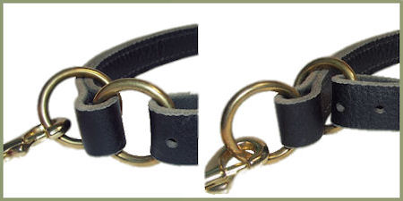 solid brass Leather Slip Collar